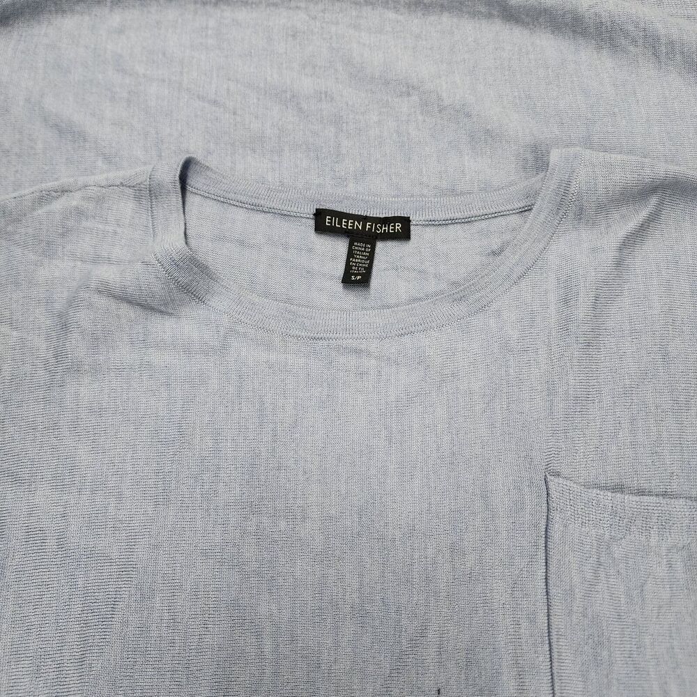 Eileen Fisher Women's 3/4 Sleeve Blue Top Shirt Blouse Size S - Picture 3 of 12